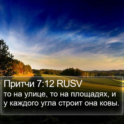 Притчи 7:12 RUSV Bible Verse Image