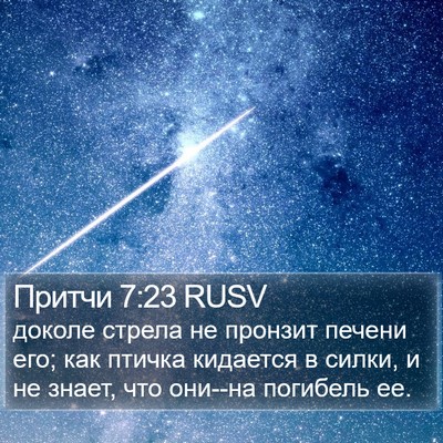 Притчи 7:23 RUSV Bible Verse Image
