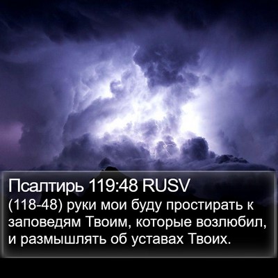 Псалтирь 119:48 RUSV Bible Verse Image