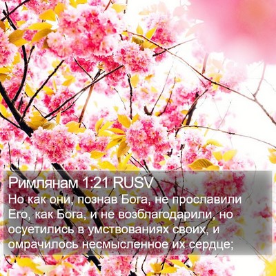 Римлянам 1:21 RUSV Bible Verse Image