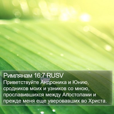 Римлянам 16:7 RUSV Bible Verse Image