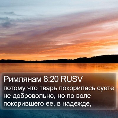 Римлянам 8:20 RUSV Bible Verse Image
