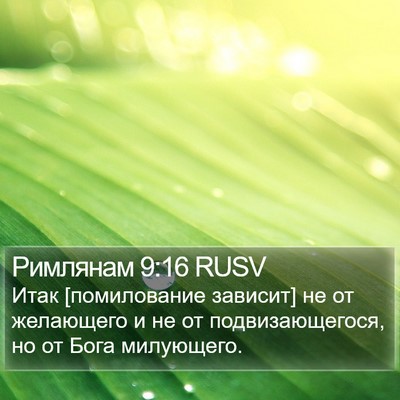 Римлянам 9:16 RUSV Bible Verse Image
