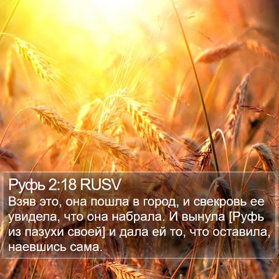 Руфь 2:18 RUSV Bible Verse Image