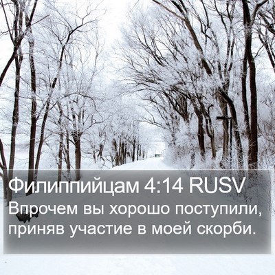 Филиппийцам 4:14 RUSV Bible Verse Image