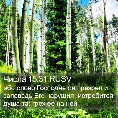 Числа 15:31 RUSV Bible Verse Image