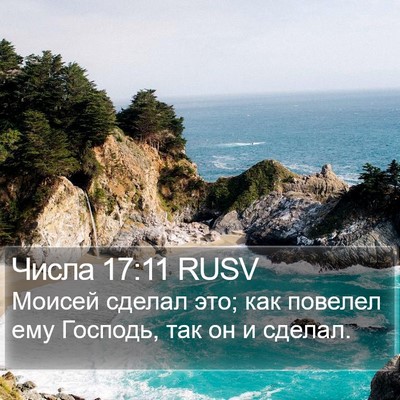 Числа 17:11 RUSV Bible Verse Image