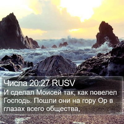Числа 20:27 RUSV Bible Verse Image