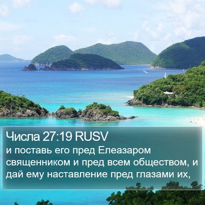 Числа 27:19 RUSV Bible Verse Image