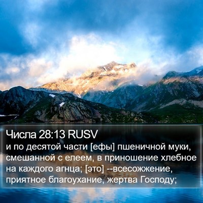 Числа 28:13 RUSV Bible Verse Image