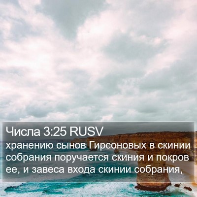 Числа 3:25 RUSV Bible Verse Image