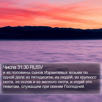 Числа 31:30 RUSV Bible Verse Image