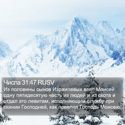 Числа 31:47 RUSV Bible Verse Image