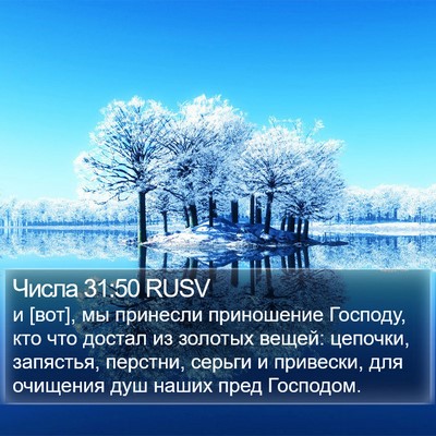 Числа 31:50 RUSV Bible Verse Image