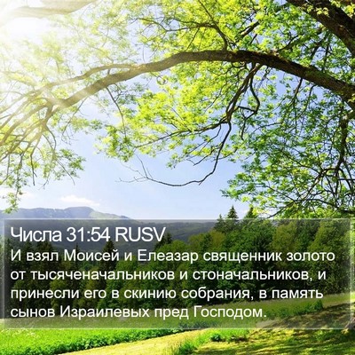 Числа 31:54 RUSV Bible Verse Image