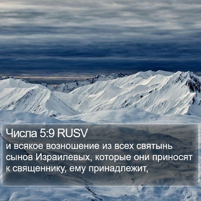 Числа 5:9 RUSV Bible Verse Image