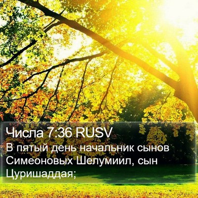 Числа 7:36 RUSV Bible Verse Image
