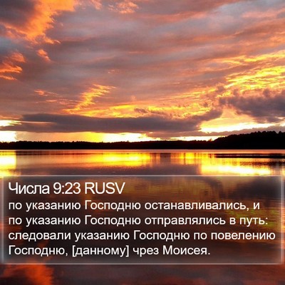 Числа 9:23 RUSV Bible Verse Image