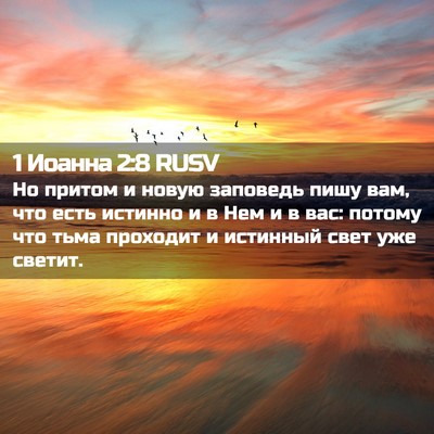Picture 02 - 1 Иоанна 2:8 RUSV - Но притом и новую заповедь - Bible Verse Picture