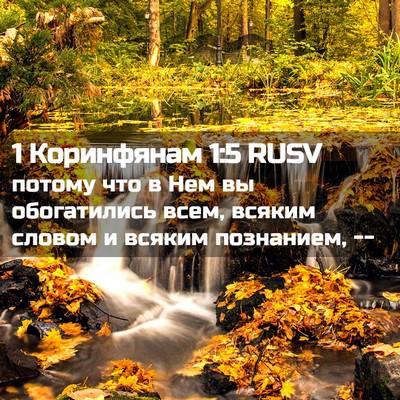 Picture 02 - 1 Коринфянам 1:5 RUSV - потому что в Нем вы - Bible Verse Picture