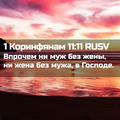 Picture 02 - 1 Коринфянам 11:11 RUSV - Впрочем ни муж без жены, ни - Bible Verse Picture