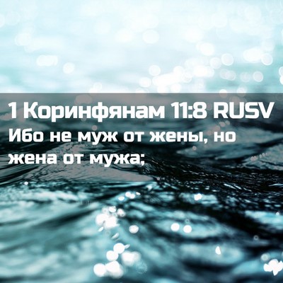 Picture 02 - 1 Коринфянам 11:8 RUSV - Ибо не муж от жены, но жена - Bible Verse Picture
