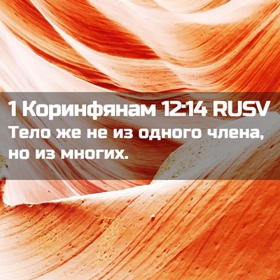 Picture 02 - 1 Коринфянам 12:14 RUSV - Тело же не из одного члена, - Bible Verse Picture