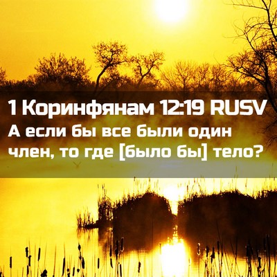 Picture 02 - 1 Коринфянам 12:19 RUSV - А если бы все были один - Bible Verse Picture
