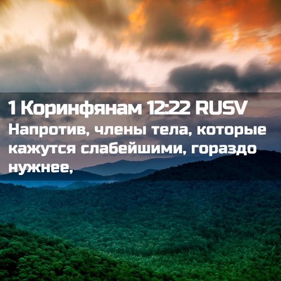 Picture 02 - 1 Коринфянам 12:22 RUSV - Напротив, члены тела, - Bible Verse Picture
