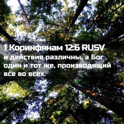 Picture 02 - 1 Коринфянам 12:6 RUSV - и действия различны, а Бог - Bible Verse Picture