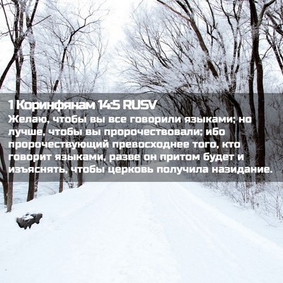 Picture 02 - 1 Коринфянам 14:5 RUSV - Желаю, чтобы вы все - Bible Verse Picture