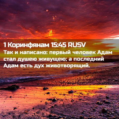 Picture 02 - 1 Коринфянам 15:45 RUSV - Так и написано: первый - Bible Verse Picture