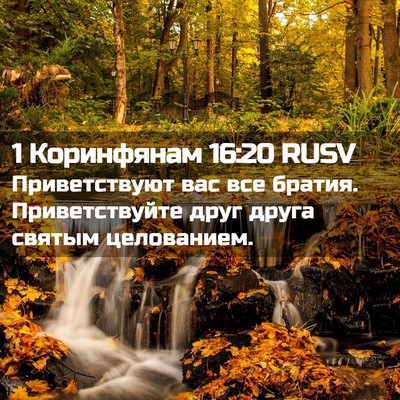 Picture 02 - 1 Коринфянам 16:20 RUSV - Приветствуют вас все - Bible Verse Picture