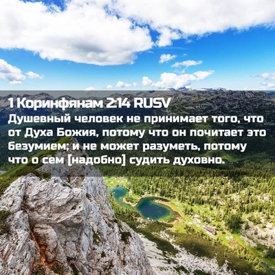 Picture 02 - 1 Коринфянам 2:14 RUSV - Душевный человек не - Bible Verse Picture