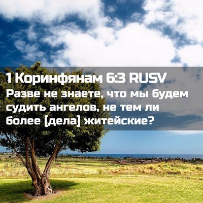 Picture 02 - 1 Коринфянам 6:3 RUSV - Разве не знаете, что мы - Bible Verse Picture