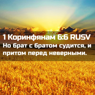 Picture 02 - 1 Коринфянам 6:6 RUSV - Но брат с братом судится, и - Bible Verse Picture