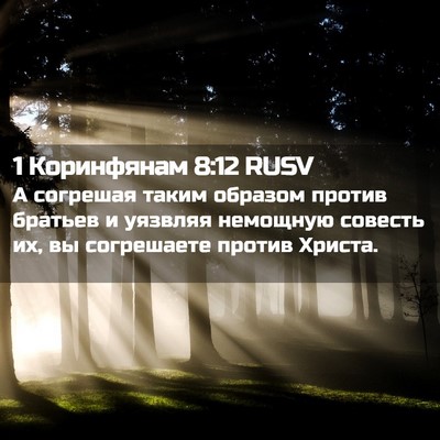 Picture 02 - 1 Коринфянам 8:12 RUSV - А согрешая таким образом - Bible Verse Picture