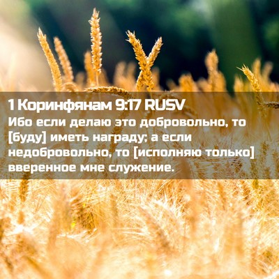 Picture 02 - 1 Коринфянам 9:17 RUSV - Ибо если делаю это - Bible Verse Picture
