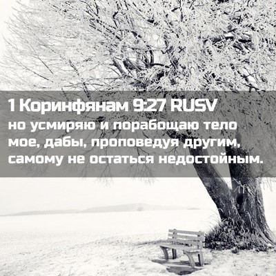 Picture 02 - 1 Коринфянам 9:27 RUSV - но усмиряю и порабощаю - Bible Verse Picture