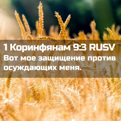 Picture 02 - 1 Коринфянам 9:3 RUSV - Вот мое защищение против - Bible Verse Picture
