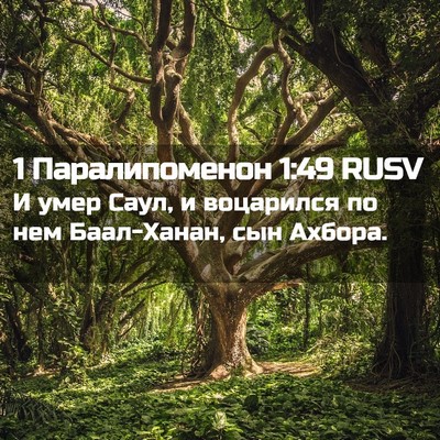 Picture 02 - 1 Паралипоменон 1:49 RUSV - И умер Саул, и воцарился по - Bible Verse Picture