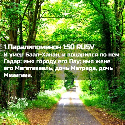 Picture 02 - 1 Паралипоменон 1:50 RUSV - И умер Баал-Ханан, и - Bible Verse Picture
