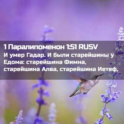 Picture 02 - 1 Паралипоменон 1:51 RUSV - И умер Гадар. И были - Bible Verse Picture