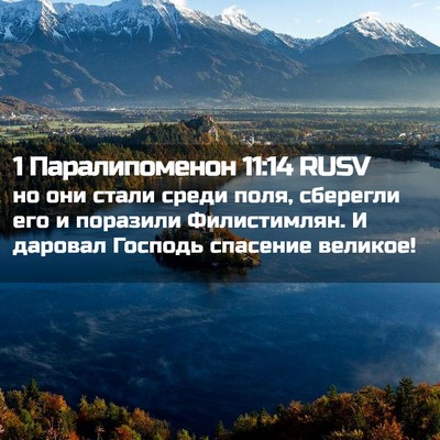 Picture 02 - 1 Паралипоменон 11:14 RUSV - но они стали среди поля, - Bible Verse Picture