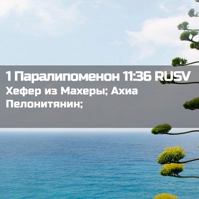Picture 02 - 1 Паралипоменон 11:36 RUSV - Хефер из Махеры; Ахиа - Bible Verse Picture
