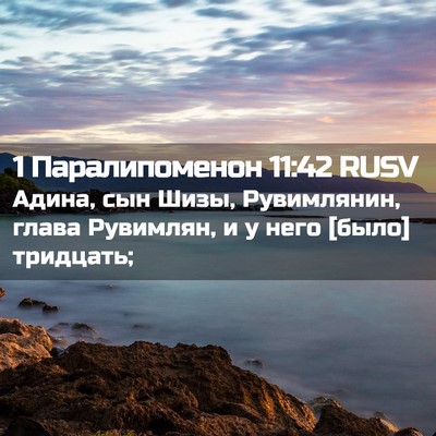 Picture 02 - 1 Паралипоменон 11:42 RUSV - Адина, сын Шизы, - Bible Verse Picture