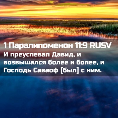Picture 02 - 1 Паралипоменон 11:9 RUSV - И преуспевал Давид, и - Bible Verse Picture