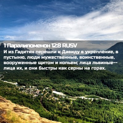 Picture 02 - 1 Паралипоменон 12:8 RUSV - И из Гадитян перешли к - Bible Verse Picture