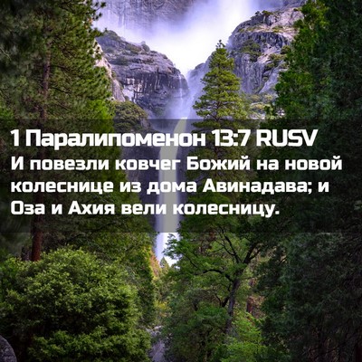 Picture 02 - 1 Паралипоменон 13:7 RUSV - И повезли ковчег Божий на - Bible Verse Picture
