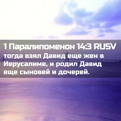 Picture 02 - 1 Паралипоменон 14:3 RUSV - тогда взял Давид еще жен в - Bible Verse Picture